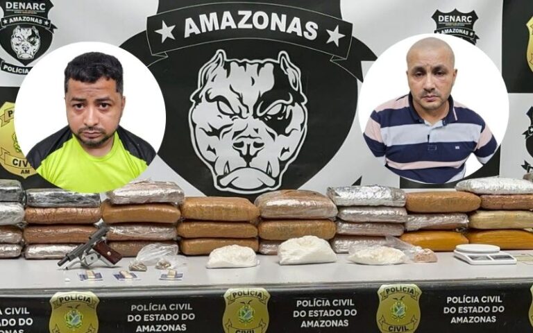 Colombiano e brasileiro são presos com drogas avaliadas em R$ 600 mil em Manaus