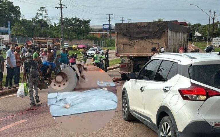Imagens fortes! homem é esmagado por carreta em Presidente Figueiredo